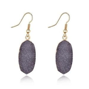 Black Grey Faux Stone Earrings